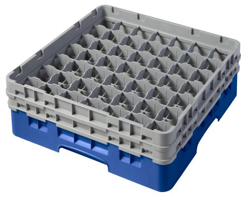 Casier lavage verres bleu 49 compartiments, hauteur max verre 13,5 cm