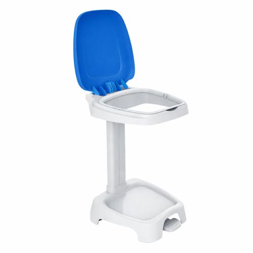 Support sac 120 litres avec pédale et couvercle hygiénique bleu