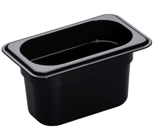 Bac gastro haute température GN1/9 noir profondeur 100 mm