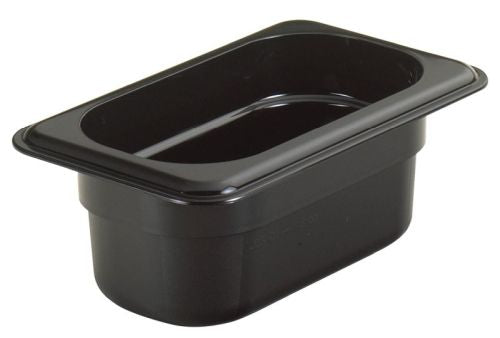 Bac gastro haute température GN1/9 noir profondeur 65 mm