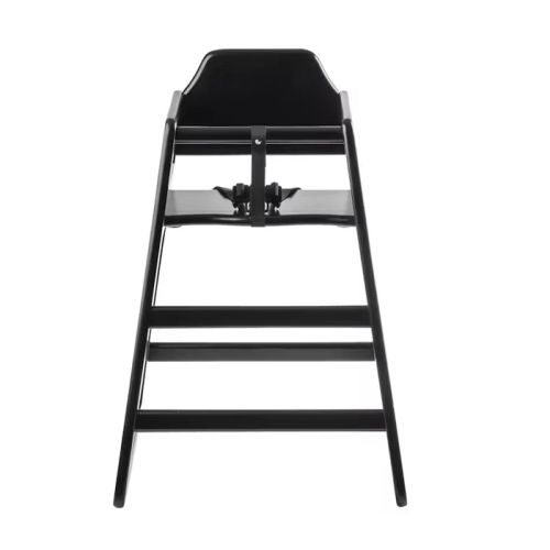 Chaise haute noire élégante et sécurisée