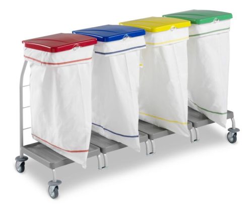 Chariot porte-sac à linge professionnel modulable avec ou sans pédales