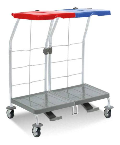 Chariot porte-sac à linge professionnel modulable avec ou sans pédales