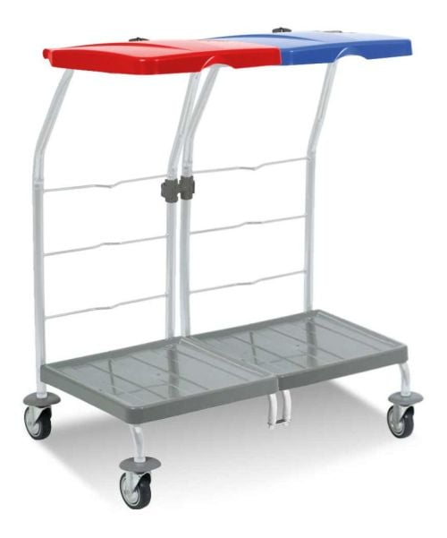 Chariot porte-sac à linge professionnel modulable avec ou sans pédales