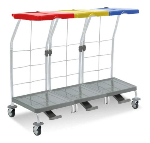 Chariot porte-sac à linge professionnel modulable avec ou sans pédales
