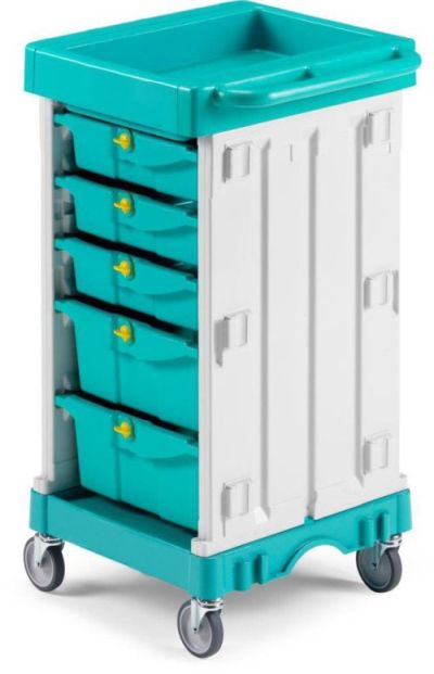 Chariot sécurisé à 5 tiroirs pour hôtellerie et services