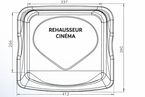 Dimensions du rehausseur pour siège de cinéma enfant