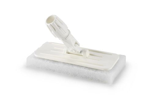 Porte tampon articulé + tampon abrasif blanc